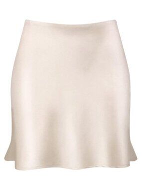 Satin Silk High Waisted Mini A-Line Slip Skirt
